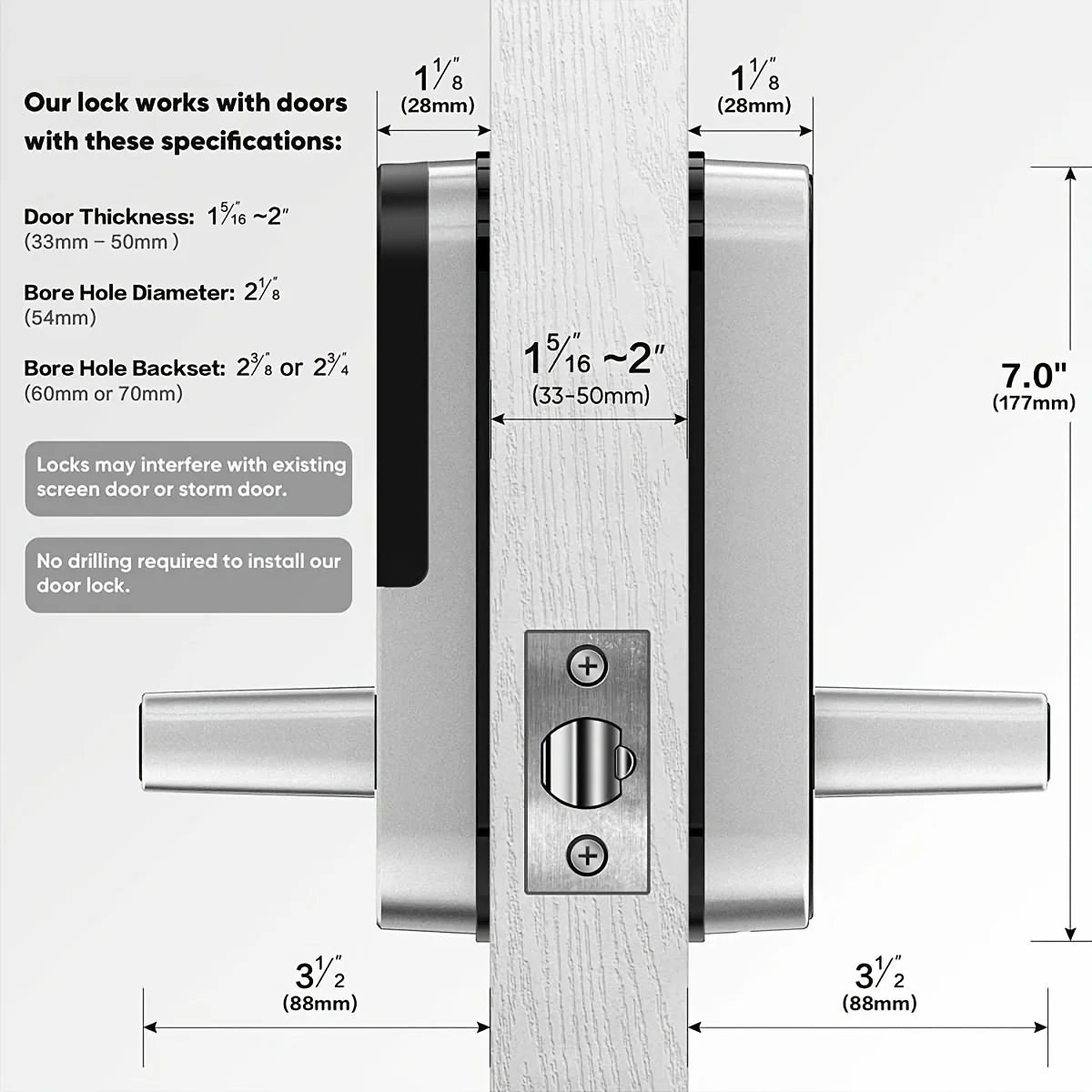 Smart Door Lock App Remote Control Keyless WIFI Digital Touchscreen Lock NFC IP67 Waterproof with 2 IC Cards Smart Fingerprint