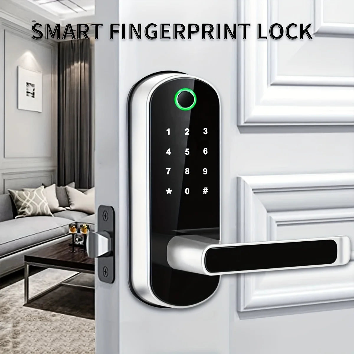 Smart Door Lock App Remote Control Keyless WIFI Digital Touchscreen Lock NFC IP67 Waterproof with 2 IC Cards Smart Fingerprint