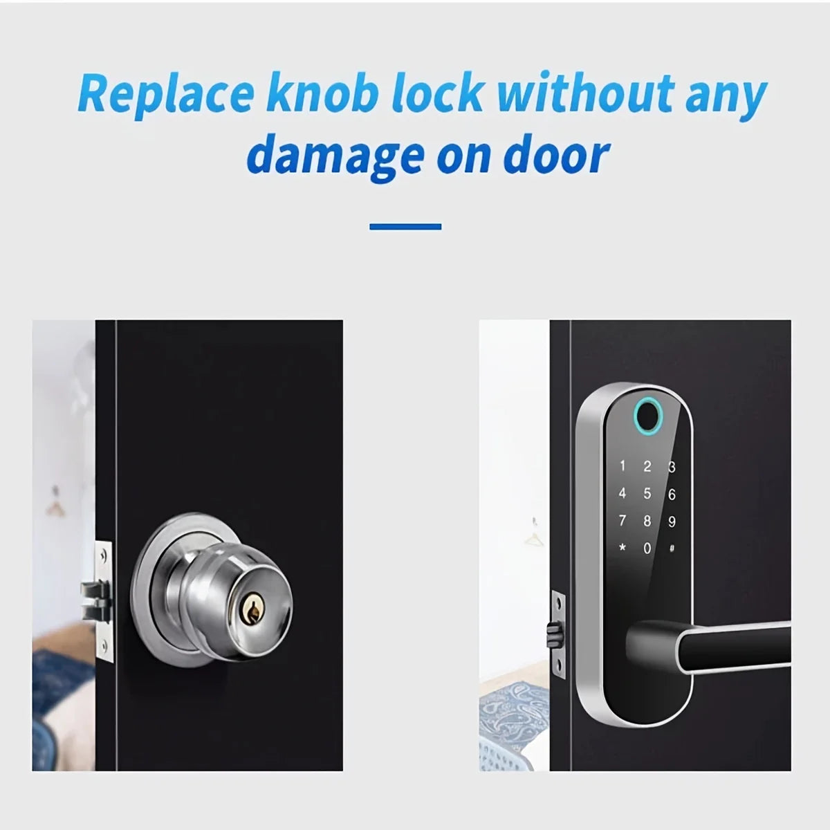 Smart Door Lock App Remote Control Keyless WIFI Digital Touchscreen Lock NFC IP67 Waterproof with 2 IC Cards Smart Fingerprint